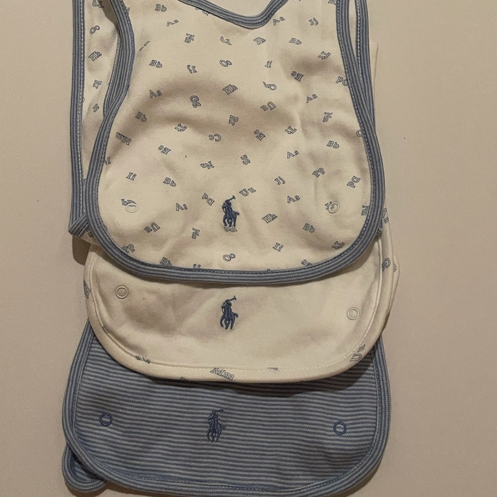 RALPH LAUREN Interlock Cross-Back Bib Set Sconset Blue/White